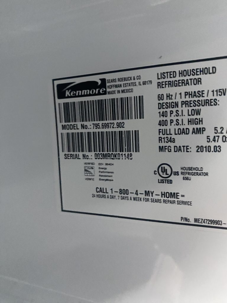 (USED) Kenmore Top & Bottom Refrigerator 795.69972.902